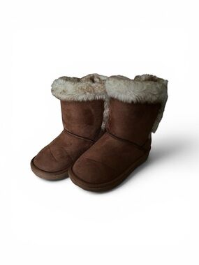 Sugar Kids Brown Faux-Fur Trim Winter Boots